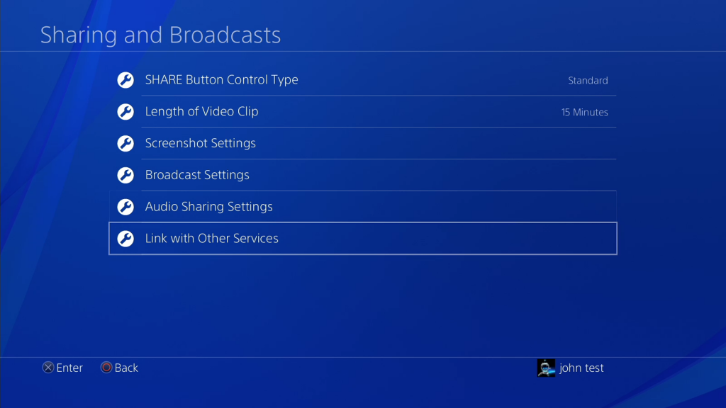 Link PS4 to other services
