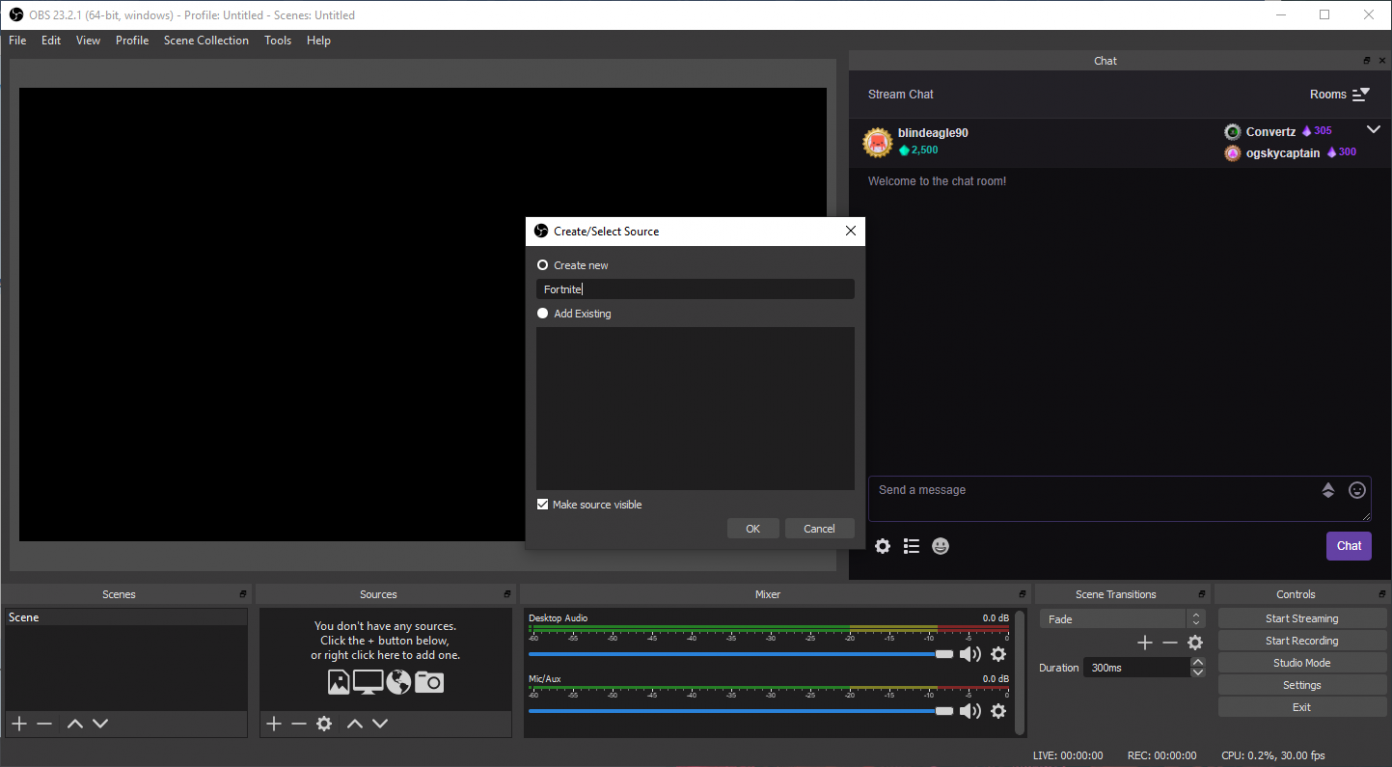 how to connect obs to twitch step by step