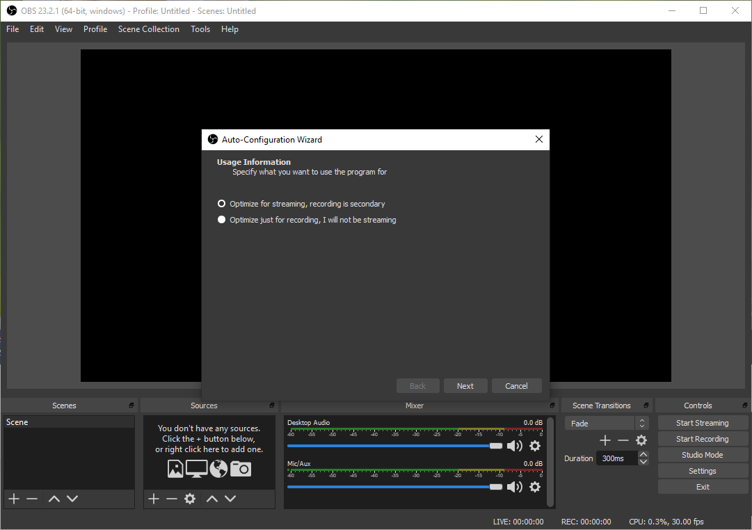Configure OBS for Streaming